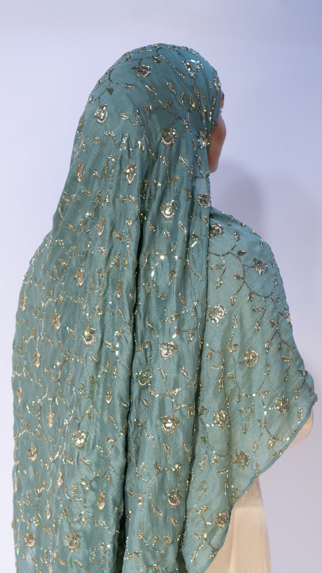 Aishwarya Schal in Grün-Blau von ZADHYA