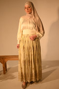Gold-Beige bestickter Rock von ZADHYA