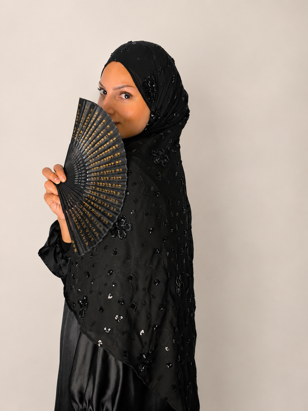 ANJALI Fleur Black Hijab